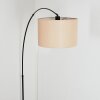 Soungou Lampada da terra, Lampade ad arco Nero, 1-Luce, Paralume in tessuto