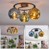 Ripoll Plafoniera, Lampada a sfera Blu, Oro, Verde, 3-Luci