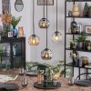 Ripoll Lampadario a sospensione, Lampada a sfera, Lampada a sospensione a cluster Ambrato, Chiaro, Grigio fumo, 4-Luci