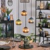 Koyoto Lampadario a sospensione, Lampada a sfera, Lampada a sospensione a cluster Blu, Verde, Ramato, 4-Luci