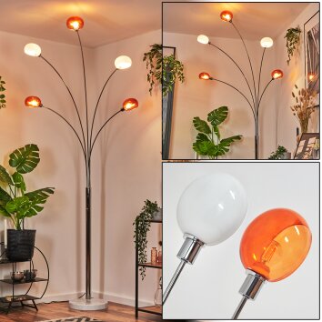 Nikkala Lampada da terra Cromo, Bianco, 5-Luci
