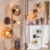 Koyoto Lampada a sfera, Applique Oro, Nero, 3-Luci