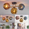 Ripoll Plafoniera, Lampada a sfera Oro, Nero, 3-Luci