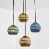 Koyoto Lampadario a sospensione, Lampada a sfera, Lampada a sospensione a cluster Blu, Oro, Verde, 4-Luci