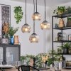 Ripoll Lampadario a sospensione, Lampada a sfera, Lampada a sospensione a cluster Cromo, Chiaro, Grigio fumo, 4-Luci
