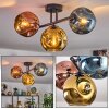 Ripoll Plafoniera, Lampada a sfera Blu, Oro, Ramato, 3-Luci