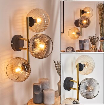 Koyoto Lampada a sfera, Applique Oro, Nero, 3-Luci Koyoto Lampada a sfera, Applique Oro, Nero, 3-Luci