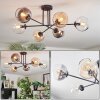 Koyoto Plafoniera, Lampada a sfera 78 cm Ambrato, Chiaro, Grigio fumo, 6-Luci