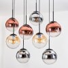 Gastor Lampadario a sospensione, Lampada a sfera, Lampada a sospensione Ambrato, Cromo, Chiaro, Ramato, Grigio fumo, 8-Luci