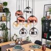 Gastor Lampadario a sospensione, Lampada a sfera, Lampada a sospensione Ambrato, Cromo, Chiaro, Ramato, Grigio fumo, 8-Luci