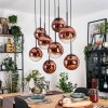 Gastor Lampadario a sospensione, Lampada a sfera, Lampada a sospensione Chiaro, Ramato, 8-Luci