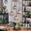 Koyoto Lampadario a sospensione, Lampada a sfera, Lampada a sospensione a cluster Cromo, Chiaro, Grigio fumo, 4-Luci