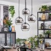 Koyoto Lampadario a sospensione, Lampada a sfera, Lampada a sospensione a cluster Cromo, Chiaro, Grigio fumo, 4-Luci
