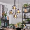 Koyoto Lampadario a sospensione, Lampada a sfera, Lampada a sospensione a cluster Cromo, Chiaro, Grigio fumo, 4-Luci