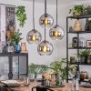 Koyoto Lampadario a sospensione, Lampada a sfera, Lampada a sospensione a cluster Cromo, Chiaro, Grigio fumo, 4-Luci