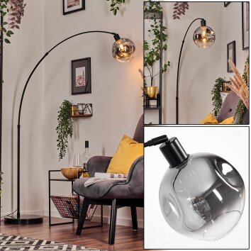 Ripoll Lampada da terra, Lampade ad arco Nero, 1-Luce