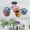 Ripoll Plafoniera, Lampada a sfera Blu, Oro, Ramato, 5-Luci