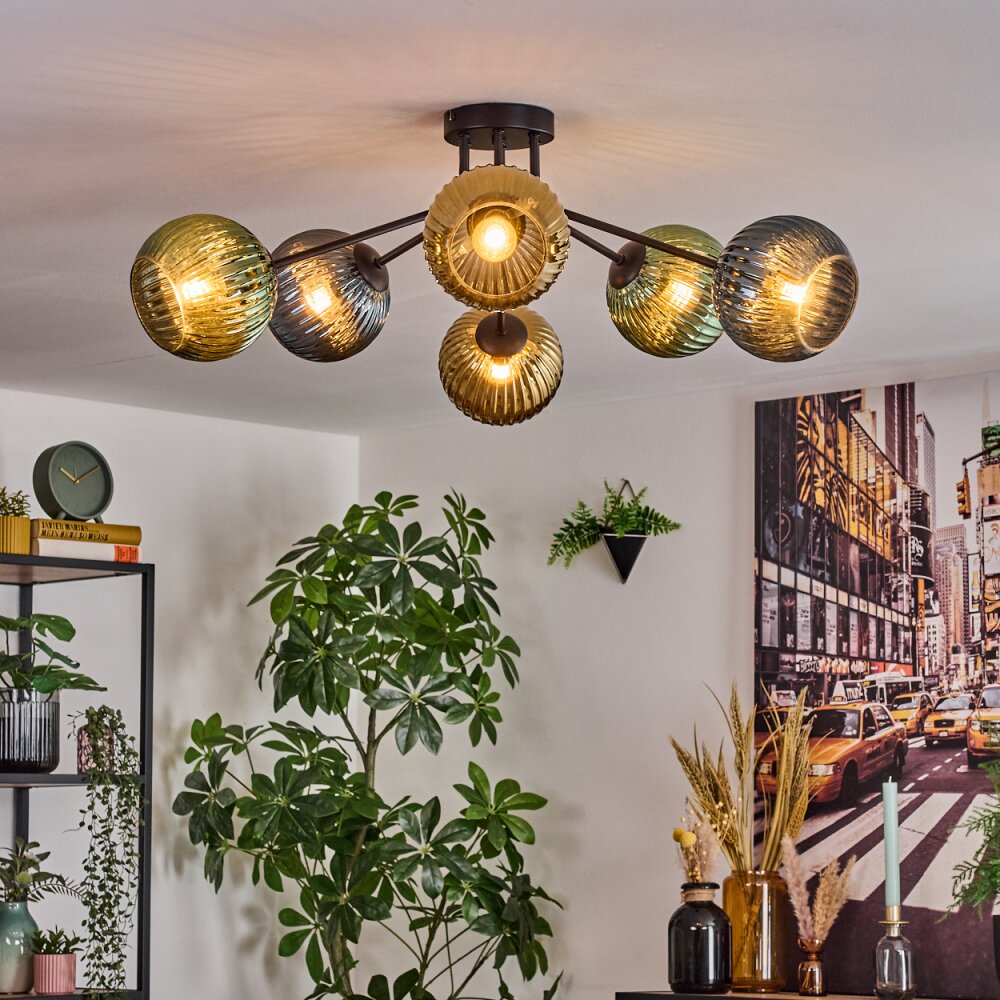 Koyoto Plafoniera, Lampada a sfera 73 cm Blu, Oro, Verde, 6-Luci