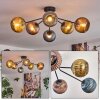 Koyoto Plafoniera, Lampada a sfera 73 cm Blu, Oro, Ramato, 6-Luci