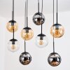 Gastor Lampadario a sospensione, Lampada a sfera, Lampada a sospensione Ambrato, Cromo, Chiaro, Grigio fumo, 8-Luci