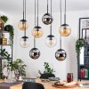 Gastor Lampadario a sospensione, Lampada a sfera, Lampada a sospensione Ambrato, Cromo, Chiaro, Grigio fumo, 8-Luci