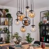 Gastor Lampadario a sospensione, Lampada a sfera, Lampada a sospensione Ambrato, Cromo, Chiaro, Grigio fumo, 8-Luci