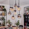 Gastor Lampadario a sospensione, Lampada a sfera, Lampada a sospensione Ambrato, Cromo, Chiaro, Grigio fumo, 8-Luci