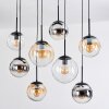 Gastor Lampadario a sospensione, Lampada a sfera, Lampada a sospensione Ambrato, Cromo, Chiaro, Grigio fumo, 8-Luci