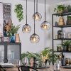 Ripoll Lampadario a sospensione, Lampada a sfera, Lampada a sospensione a cluster Cromo, Chiaro, Grigio fumo, 4-Luci