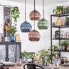 Koyoto Lampadario a sospensione, Lampada a sfera, Lampada a sospensione a cluster Blu, Verde, Ramato, 4-Luci
