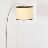 Chellas Lampada da terra, Lampade ad arco Cromo, Nero, 1-Luce, Paralume in tessuto