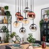 Gastor Lampadario a sospensione, Lampada a sfera, Lampada a sospensione Ambrato, Cromo, Chiaro, Ramato, Grigio fumo, 8-Luci