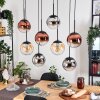 Gastor Lampadario a sospensione, Lampada a sfera, Lampada a sospensione Ambrato, Cromo, Chiaro, Ramato, Grigio fumo, 8-Luci