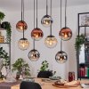 Gastor Lampadario a sospensione, Lampada a sfera, Lampada a sospensione Ambrato, Cromo, Chiaro, Ramato, Grigio fumo, 8-Luci