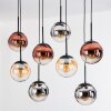 Gastor Lampadario a sospensione, Lampada a sfera, Lampada a sospensione Ambrato, Cromo, Chiaro, Ramato, Grigio fumo, 8-Luci