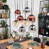 Gastor Lampadario a sospensione, Lampada a sfera, Lampada a sospensione Ambrato, Cromo, Chiaro, Ramato, Grigio fumo, 8-Luci