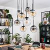 Gastor Lampadario a sospensione, Lampada a sfera, Lampada a sospensione Ambrato, Chiaro, Grigio fumo, 8-Luci