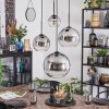 Koyoto Lampada a sfera, Lampada a sospensione a cluster Chiaro, Grigio fumo, 4-Luci