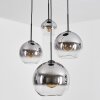 Koyoto Lampadario a sospensione, Lampada a sfera, Lampada a sospensione a cluster Chiaro, Grigio fumo, 4-Luci
