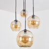 Koyoto Lampadario a sospensione, Lampada a sfera, Lampada a sospensione a cluster Ambrato, 4-Luci