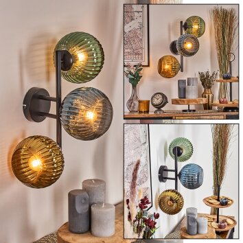 Koyoto Lampada a sfera, Applique Blu, Oro, Verde, 3-Luci Koyoto Lampada a sfera, Applique Blu, Oro, Verde, 3-Luci