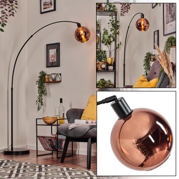 Koyoto Lampada da terra, Lampade ad arco Nero, 1-Luce