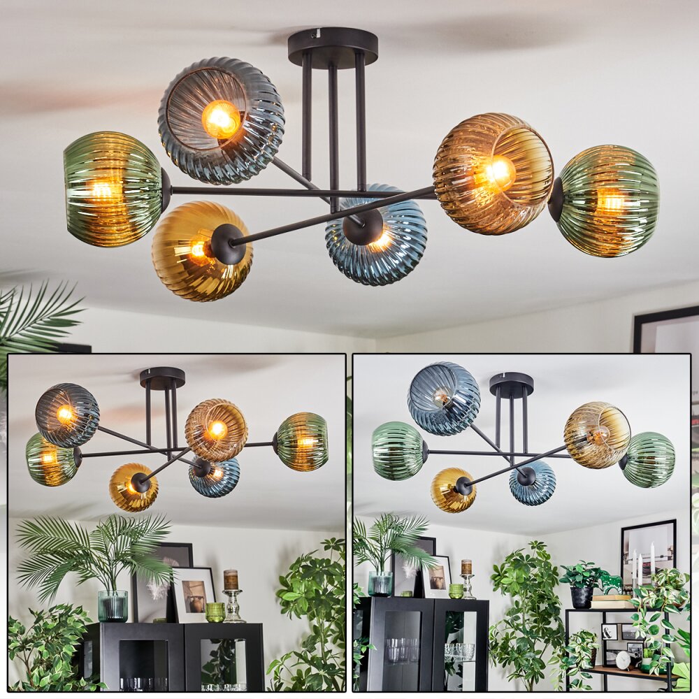 Koyoto Plafoniera, Lampada a sfera 78 cm Blu, Oro, Verde, 6-Luci main product photo