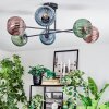 Koyoto Plafoniera, Lampada a sfera 78 cm Blu, Verde, Ramato, 6-Luci