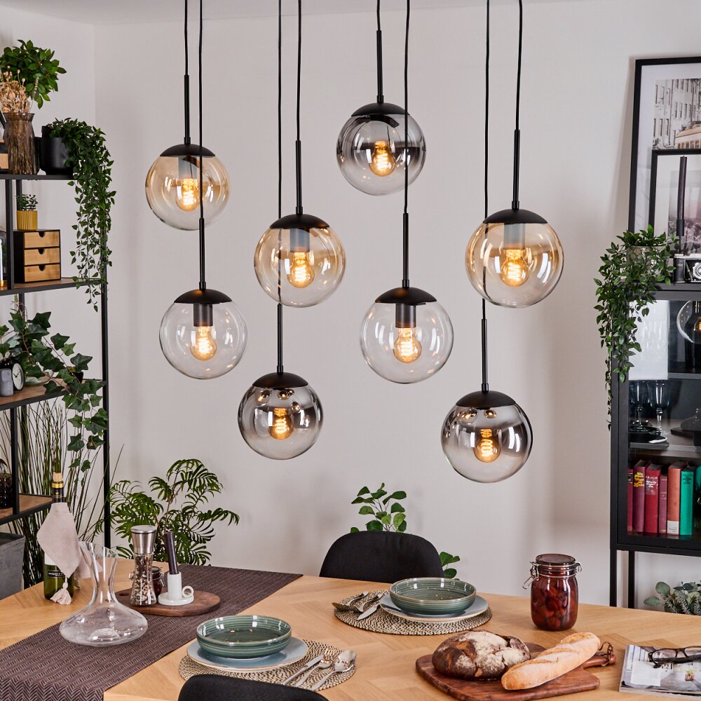 Gastor Lampadario a sospensione, Lampada a sfera, Lampada a sospensione Ambrato, Chiaro, Grigio fumo, 8-Luci main product photo