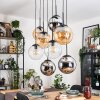 Gastor Lampadario a sospensione, Lampada a sfera, Lampada a sospensione Ambrato, Cromo, Chiaro, Grigio fumo, 8-Luci