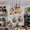 Gastor Lampadario a sospensione, Lampada a sfera, Lampada a sospensione Ambrato, Cromo, Chiaro, Grigio fumo, 8-Luci
