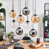 Gastor Lampadario a sospensione, Lampada a sfera, Lampada a sospensione Ambrato, Cromo, Chiaro, Grigio fumo, 8-Luci