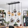 Gastor Lampadario a sospensione, Lampada a sfera, Lampada a sospensione Ambrato, Cromo, Chiaro, Grigio fumo, 8-Luci