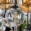 Gastor Lampadario a sospensione, Lampada a sfera, Lampada a sospensione Ambrato, Cromo, Chiaro, Grigio fumo, 8-Luci
